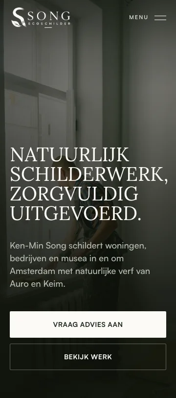 Song Eco Schilder: Mobiele weergave van de website